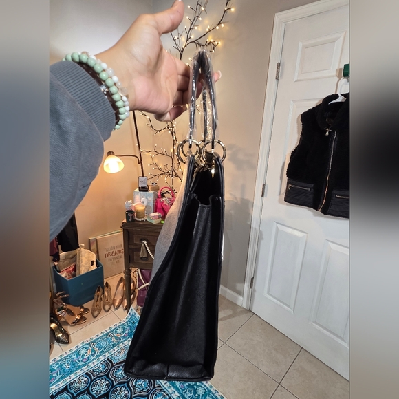 Trina Turk Black Satchel with Gold Accents - Picture 6 of 13